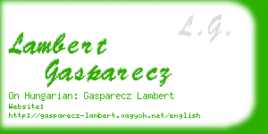 lambert gasparecz business card
